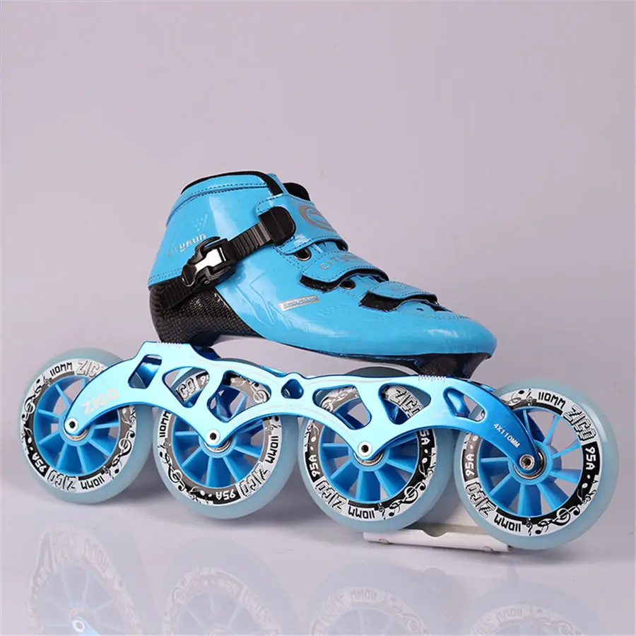 EUR حجم 32-45 Cityrun سرعة حذاء تزلج بعجلات الفيبرجلاس المنافسة على الجليد 4 عجلات الشارع سباق التزلج Patines 4 ألوان