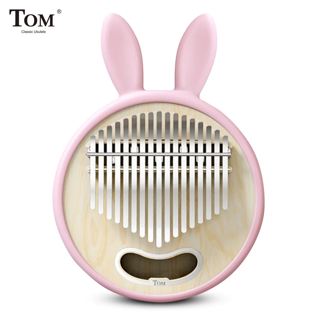 

Tom TK-C1 17-Key Thumb Piano Soft Maple Cute Cartoon Newly Designed Pronunciation System Soft Comfortable Kalimba Thumb Piano