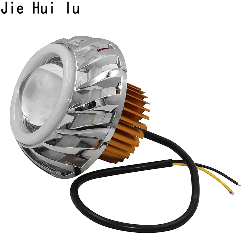 دراجة نارية رئيس 30 W LED مصباح أمامي شكل عيون الصقر عدسة عالية/منخفضة شعاع جهاز عرض صغير شيطان عيون DRL مصباح دراجة نارية التحديثية