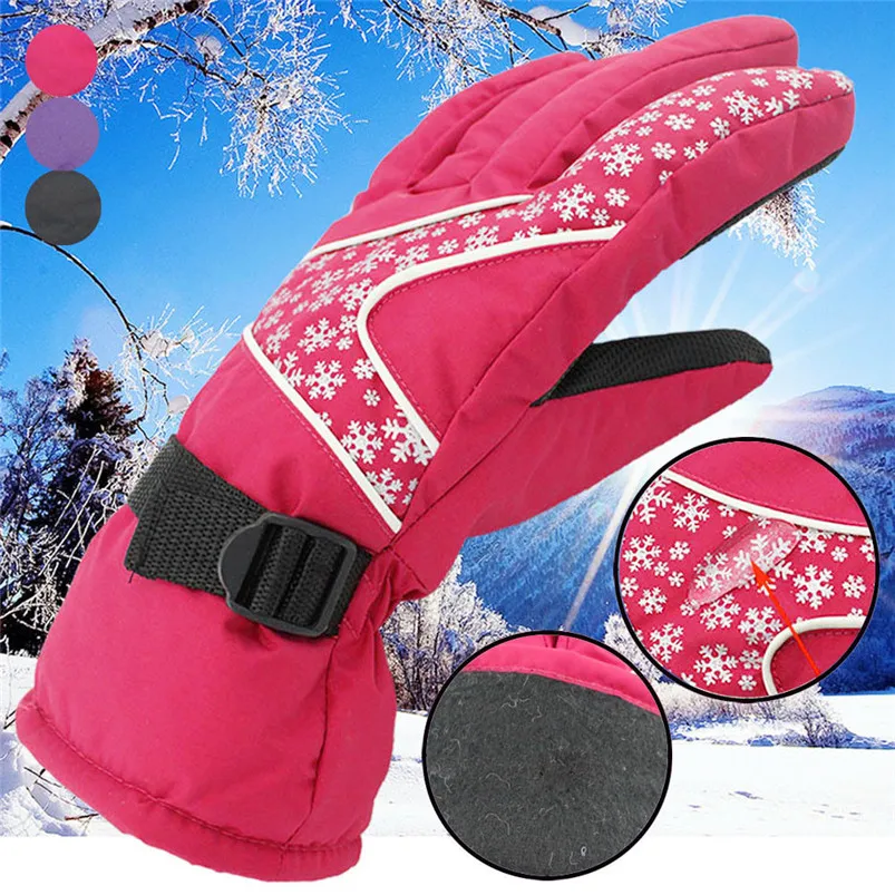 New Winter Women's Warm Gloves Adjustable Waterproof Windproof Snowboard Skiing outdoor Sports Gloves Accessories #4S26 (14)