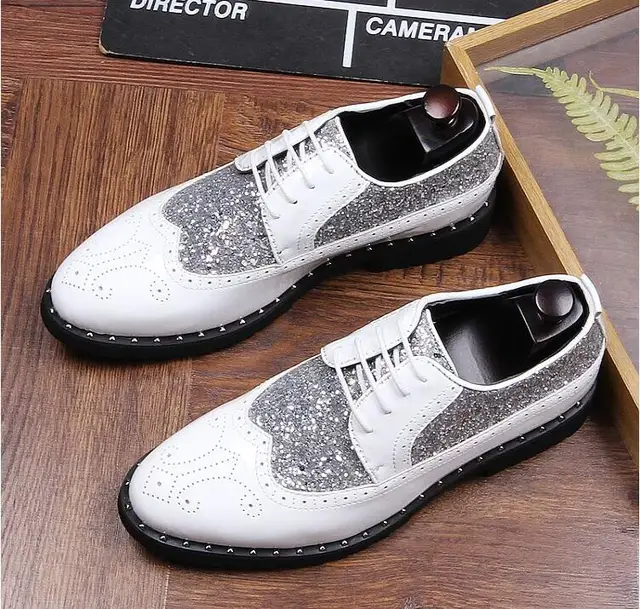 New Men's Shoes Luxury Brand gold white Genuine Leather Casual Driving