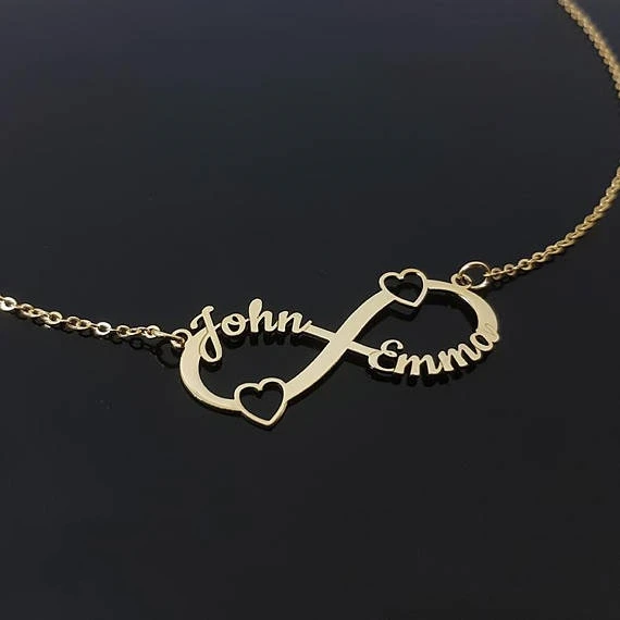 Персонализированные Бесконечность имя кулон ожерелье для женщин на заказ Bijoux Femme Сердце заявление чокер BFF ювелирные изделия подарок на день Святого Валентина е - Окраска металла: ND0153