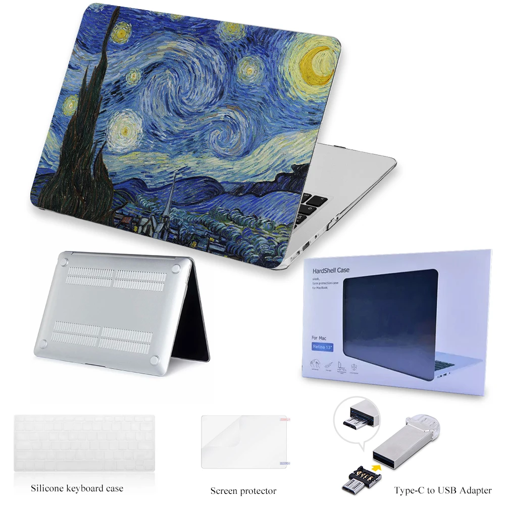 

starry light case for MacBook Air Pro Retina 12 13 15 mac book Pro13.3 15.4 inch Laptop Shell Case Keyboard Cover Protector