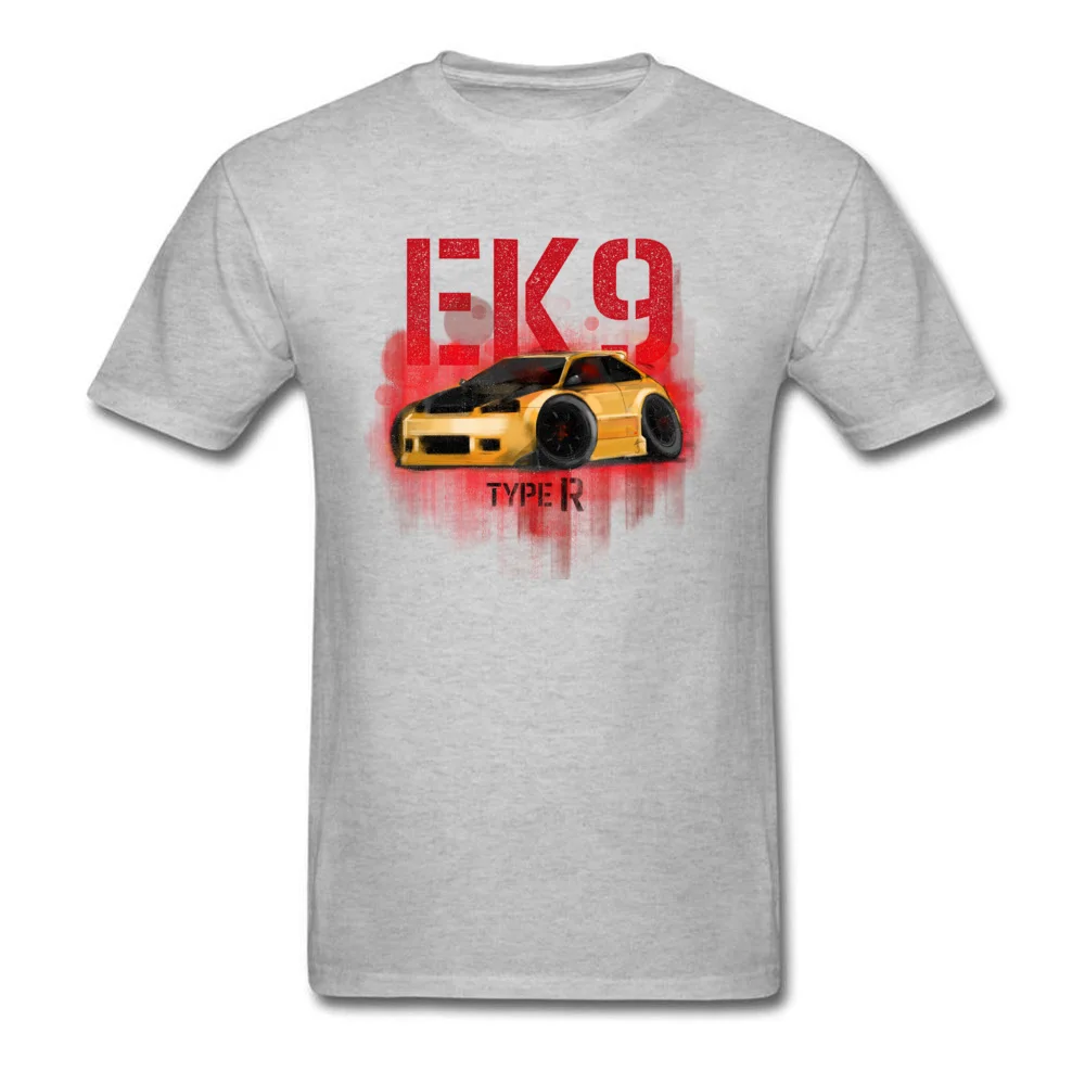 Men's 2018 Discount Printing Tops & Tees Round Neck Summer/Fall 100% Cotton T-Shirt Crazy Short Sleeve Casual Clothing Shirt Honda Civic Type EK9 Type R grey