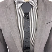 Новое прибытие Диаманте Сол стиль маленький ромбовидный титановый черный зеркальный акриловый стильный галстук