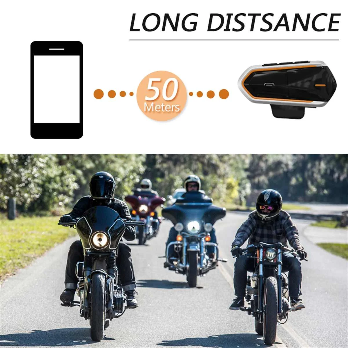 

Motorcycle Bluetooth Helmet Intercom Headset Fm Interphone Headset Waterproof Wireless Bluetooth Headset Walkie Talkie