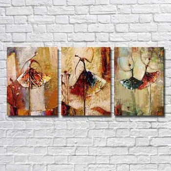 

Abstract art modern dancer girl tree No Frame mural Oil Paintings on Canvas 3pcs home Decor Wall Art picture for living room