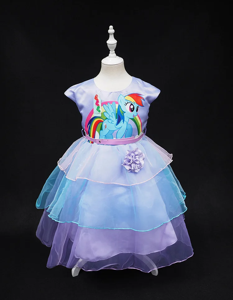 Buy Cheap 2016 little girls new fashion color gauze dress girls tutu dress My pony kids cartoon princess baby chiffon sequin dress clothes