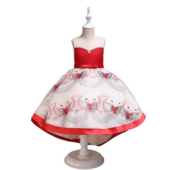 

Girl Formal Evening Wedding Gown Princess Dress Embroidery Girls Dress Girls Children Costume Teenager Prom Fashion Kids Dress