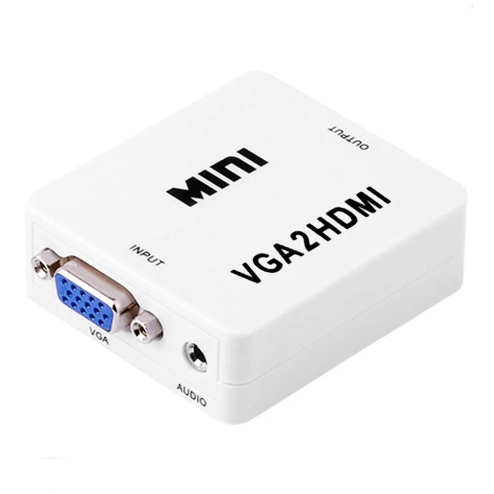 Мини 1080P VGA в HDMI конвертер VGA2HDMI конвертер разъем с аудио для ПК ноутбука к HDTV проектору