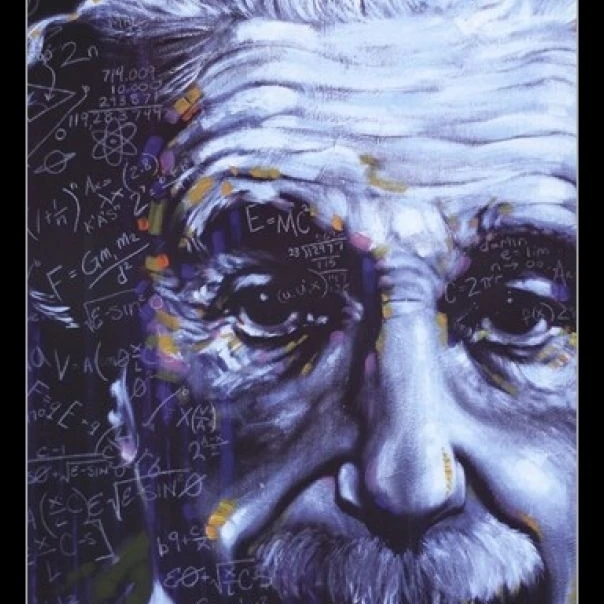 Albert Einstein - Artistic Formulas Laminated & Framed Poster Print (24 x 36)