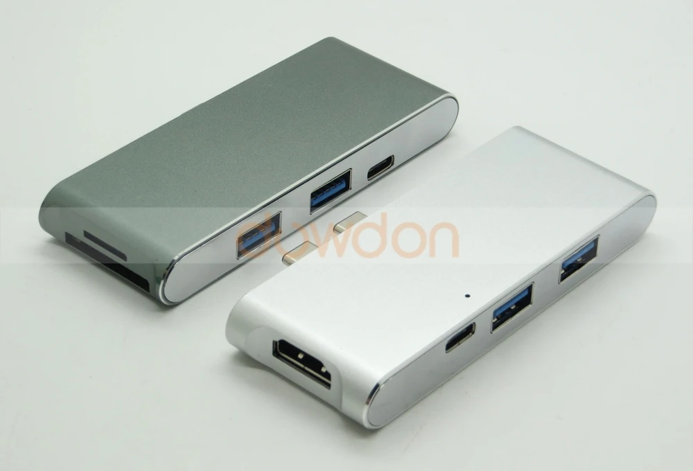 Многофункциональный двойной зарядный порт type C+ адаптер HDMI 4 K+ 2 порта USB 3,0+ микро SD/SD концентратор-Картридер для нового MacBook