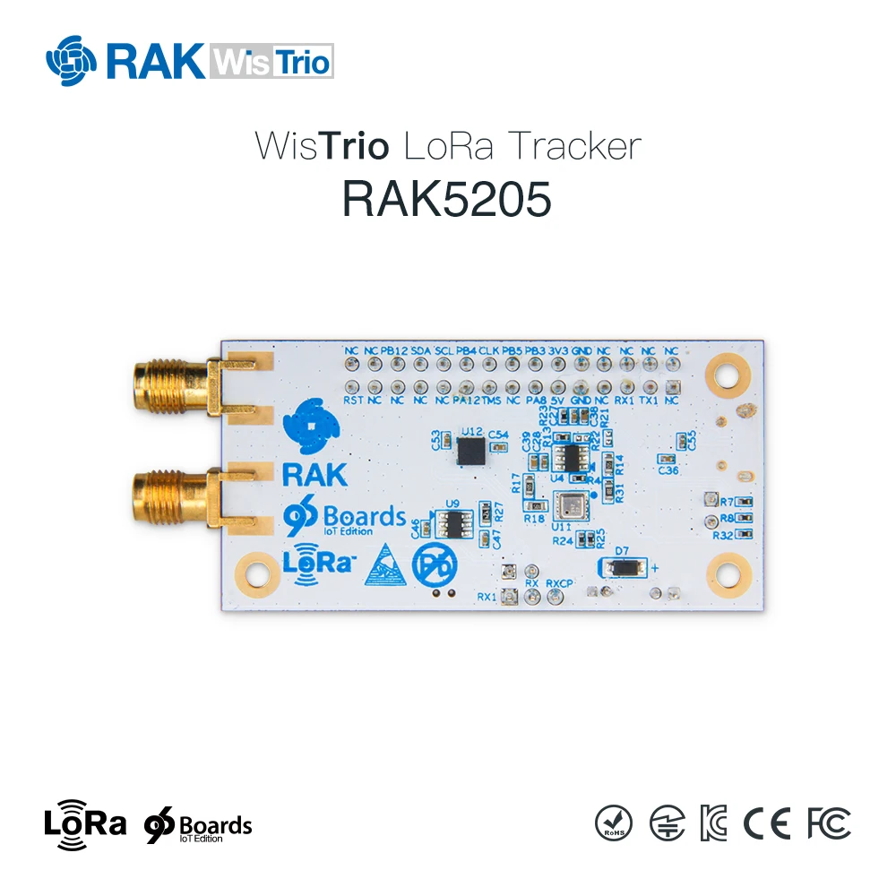 RAK5205 WisTrio LoRa модуль трекера SX1276 LoRaWAN модемная сенсорная плата интегрированный gps модуль с антенной LORA низкая мощность Q159