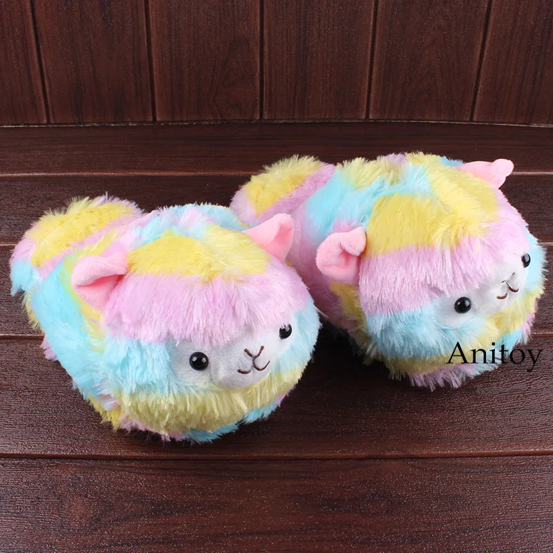 Skup Trawa błoto koń Rainbow owce Alpaca Alpacasso klapki pluszowe buty zwierząt dom dom zima nadziewane kapcie pluszowe zabawki 28cm