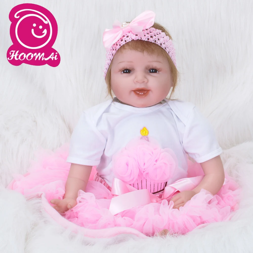22 дюйма Кукла Reborn Baby Doll для девочек 55 см реалистичный Мягкий силикон живой детей