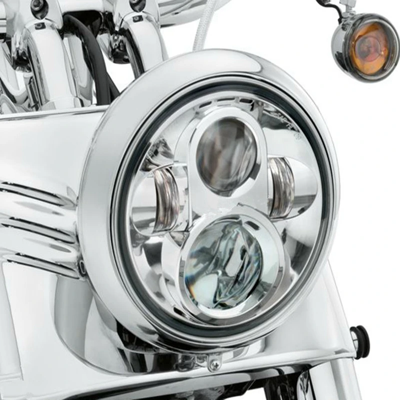 7in MOTORCYCLE BLACK PROJECTOR DAYMAKER HID LED LIGHT BULB HEADLIGHT For Harley.jpg1_