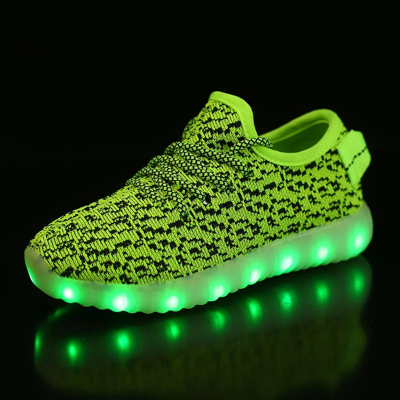 

MIQI&LADING Air Mesh Children Luminous Sneakers 2018 New Boys Girls Glowing Shoes Kids Flash Led Light Shoes