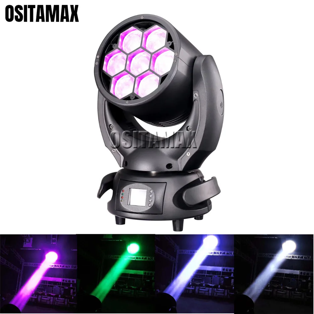 

LED Zoom Wash Moving Head 7x40w Beam Bee Eye Light Rotation Stage Lighting Effect DMX Beam Disco Light