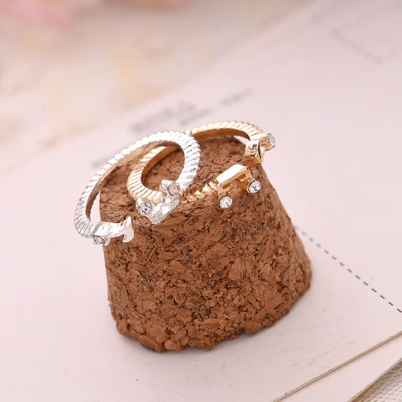 

1pc Fashion Cheap Good Quality Adjustable Music Note Rhinestone Rings Lovely Open Finger Rings Women Free Shipping