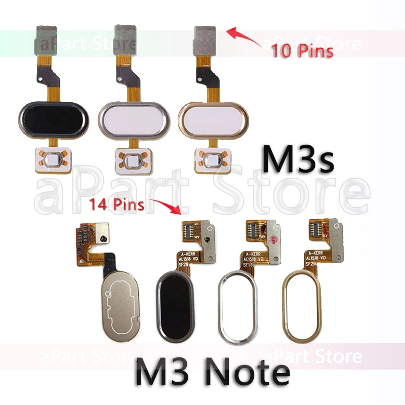 

Back Home Button Key Fingerprint Sensor Flex Cable For Meizu M3 Note M3s Original Phone Parts