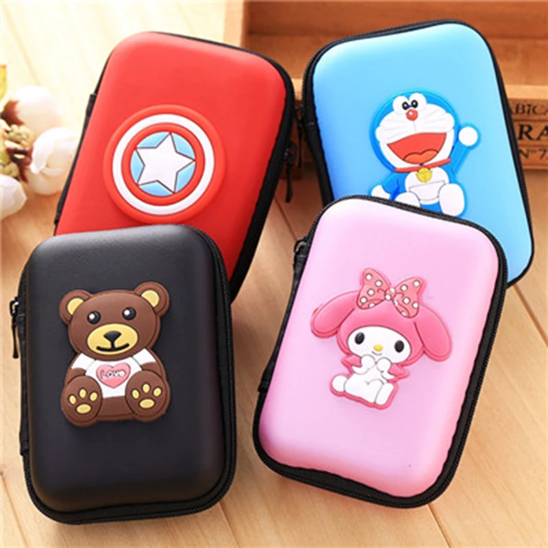 

Fashion Bags Cute Designs Square Portable Coin Purse Hard Key Earphone Holder Case Bag