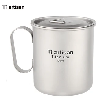 

Tiartisan Kitchen Cup Household Water Cup 420ml Tea Cup 100% Titanium Mug Ultralight Coffee Mug