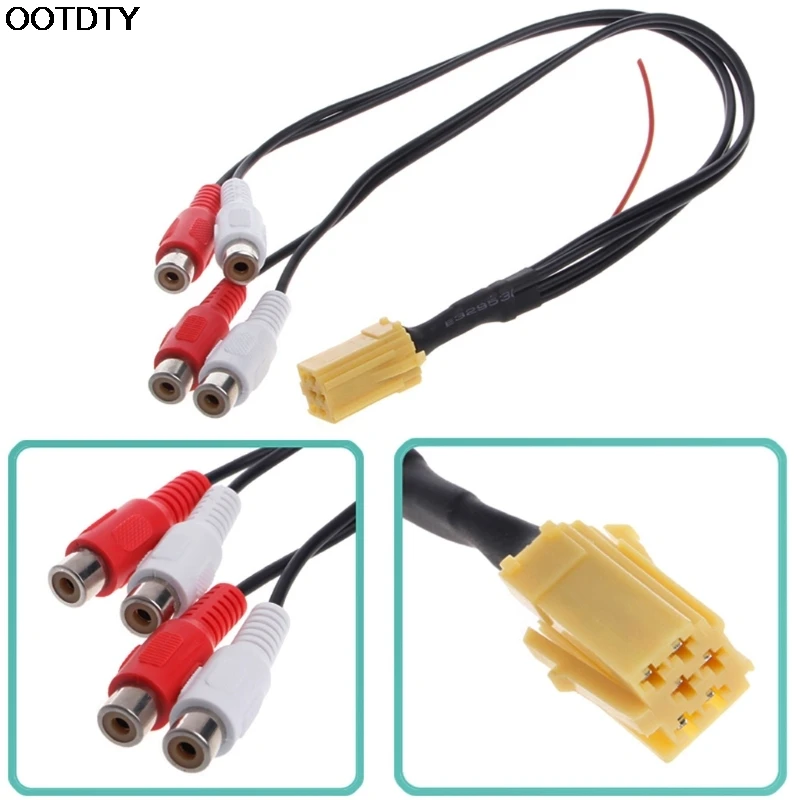 

OOTDTY Mini ISO Adapter Aux 4 Chinch Kabel 4 RCA For VW Seat Skoda Blaupunkt VDO Audi