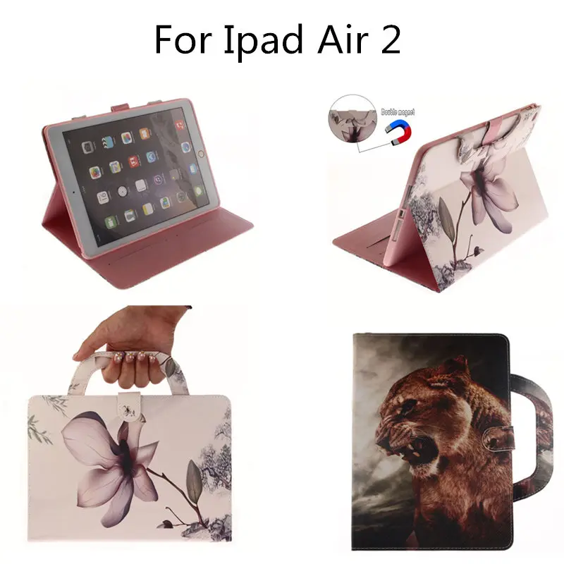 

Fashion Portable Case for Apple iPad Air 2 Case Stand Flip Cover Magnet Funda for iPad Air2 Tablet PU Leather Capa Coque