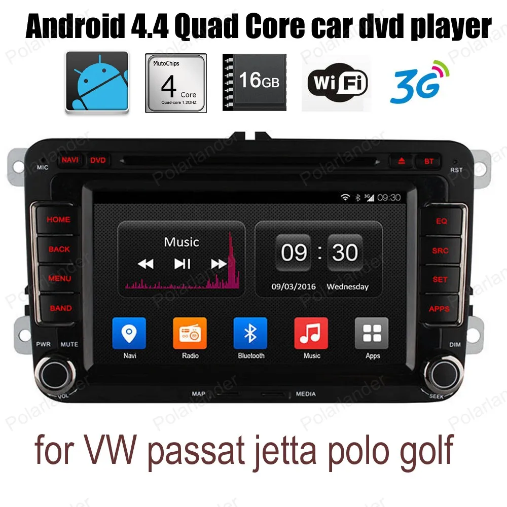 Android4.4 carro cd dvd fm am rádio para v/w p/assat j/etta p/olo g/olf suporte wifi 3g bt gps dab + dvr tpms dtv obdii