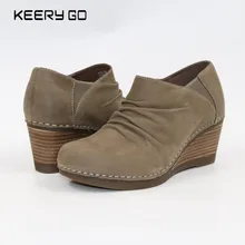 First layer of cowhide wedges women’s shoes comfortable healthy shoes 36 – 42