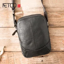 AETOO New retro leather one shoulder bag men's fashion casual men's first layer cowhide soft leather diagonal small bag tide
