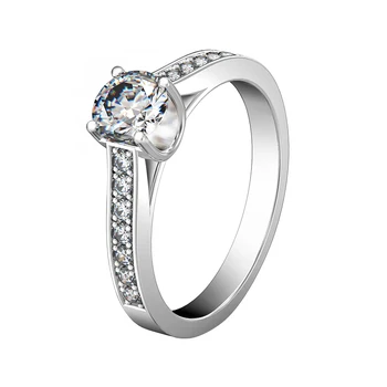 

Test Natural 0.5CT Moissanite Ring VVS1 Solid Platinum PT950 Wedding Fine Jewelry Test Positive Promise Love Jewelry For Girl