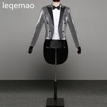 Мужской костюм с пайетками, пиджак для выпускного вечера, смокинг-пиджак для сцены, полный костюм, маг, шоу хвостов, команды хора