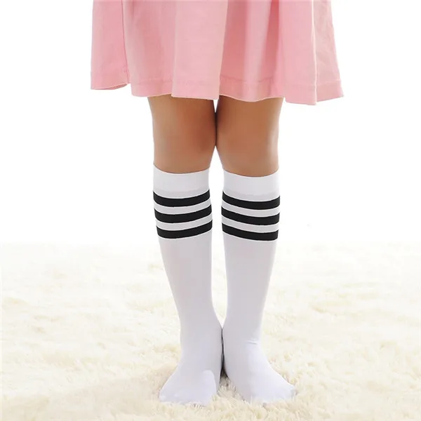 Black stripe Детские хлопковые носки. Детские полосатые спортивные носки до колена для мальчиков и девочек мягкие носки для гольфа. Для детей 1-10 лет CN - Цвет: Black stripe