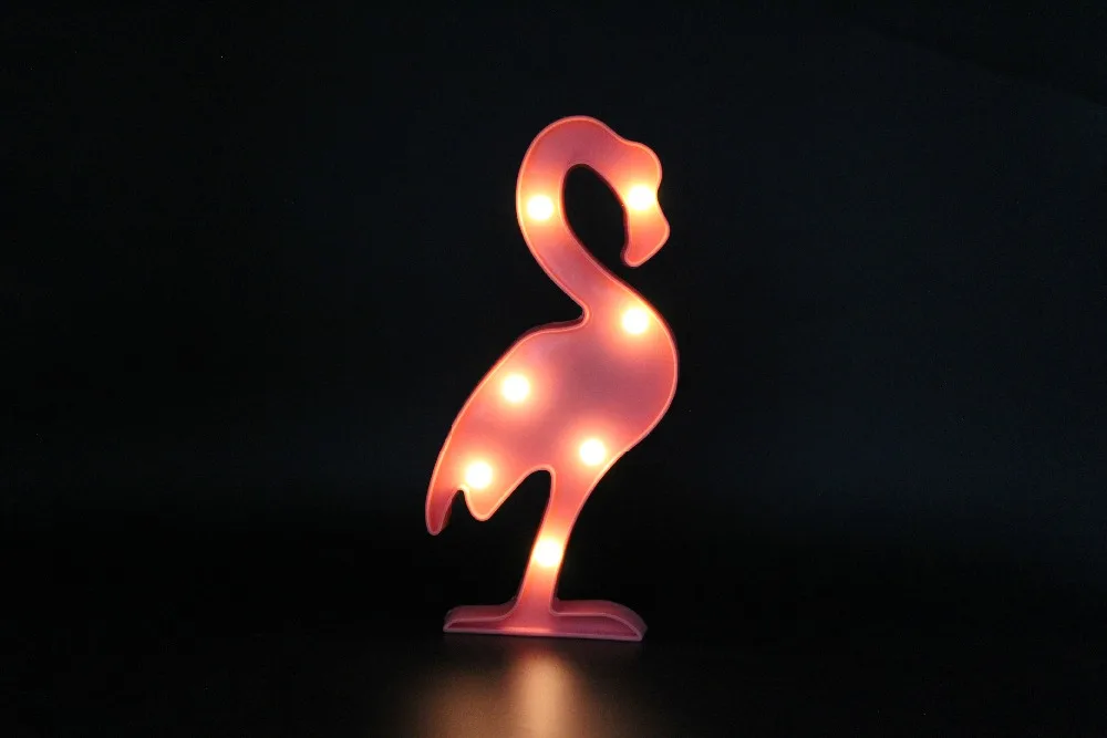 

TONGER 3D Cactus Night Lights Flamingo Style Marquee LED Letter Night Lamp For Baby Bedroom Decoration Kids Gift Wall Lamps
