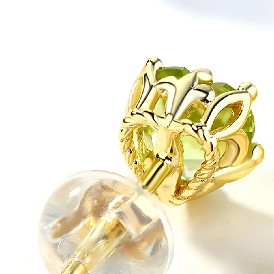 ALLNOEL Heart Stud Earrings Luxury Green Gemstone Natural Peridot Earrings For Women Fine Jewelry Valentine's Day Engagement New (6)