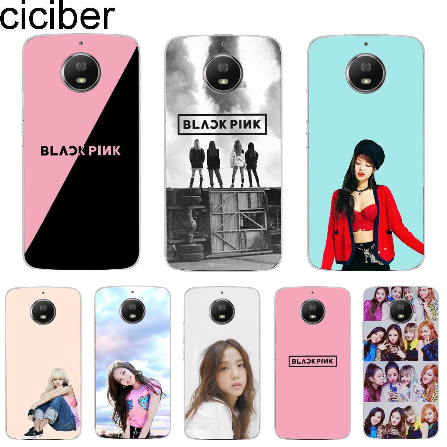 

ciciber Cover For Motorola Moto ONE C Z2 Z3 G5 G4 G5S G6 P30 E3 E4 E5 Plus Play Power X4 Phone Cases TPU Pink Blackpink k-pop