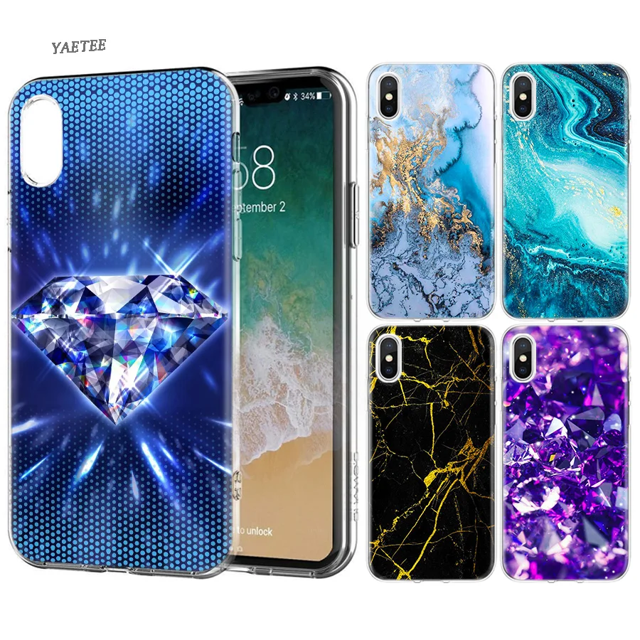 YAETEE Diamond Мрамор печать силиконовый чехол Коке оболочки корпуса для Apple iPhone XS Max X XR