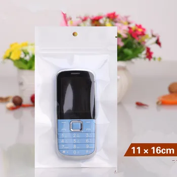 

100PCS 11*16cm White Clear Self Seal Zipper Plastic Retail Packaging Bag