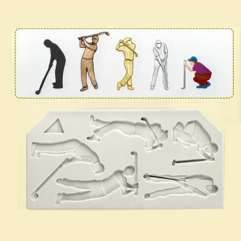 

DIY Golf Sport Fondant Cake Baking Molds,Silicone,Cake Decorating Tools Pastry Tools Kitchen Accessories F1174