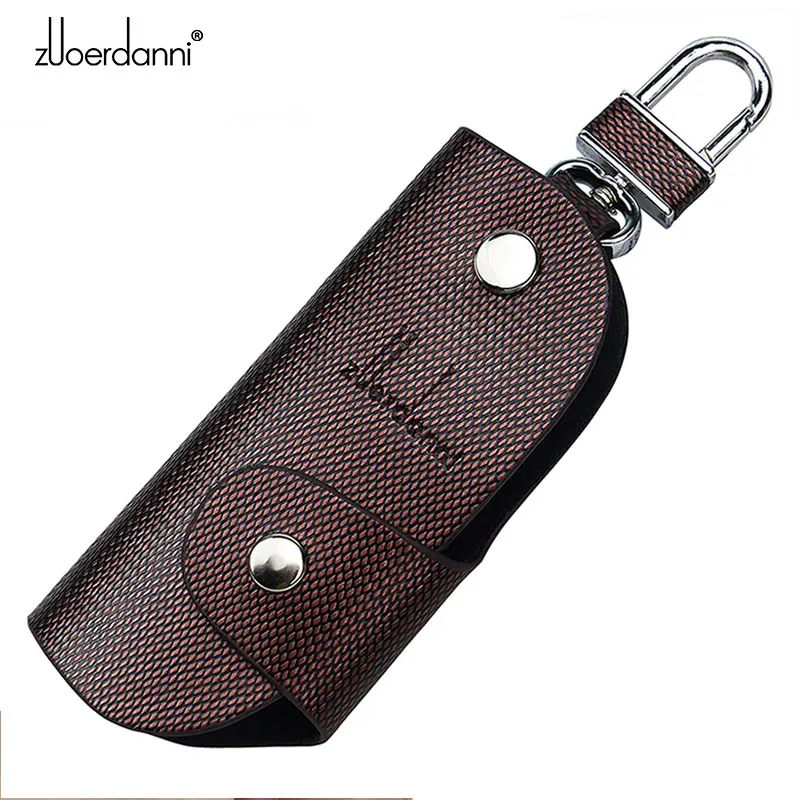 

2016 Promotion Plaid Car Styling Zuoerdanni Unisex 100% Genuine Leather Key Bag Chain Case Car Holder For And (golden) K004