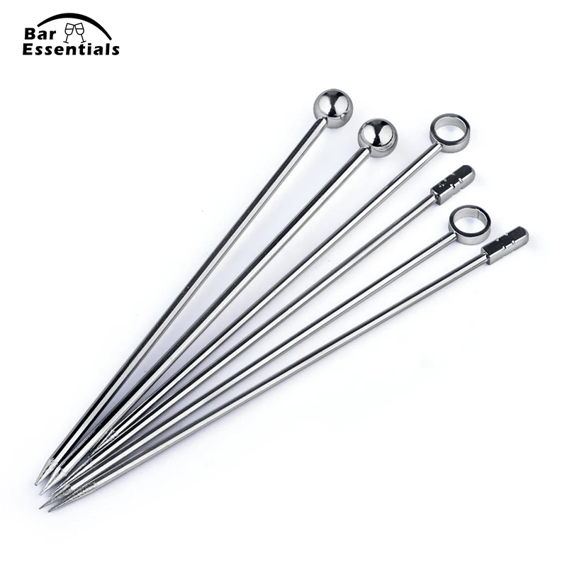 

8ps/set Cocktail Pick Stainless Steel Fruit Sticks Bar Tools Drink Stirring Sticks Martini Picks Party Wedding Accessory