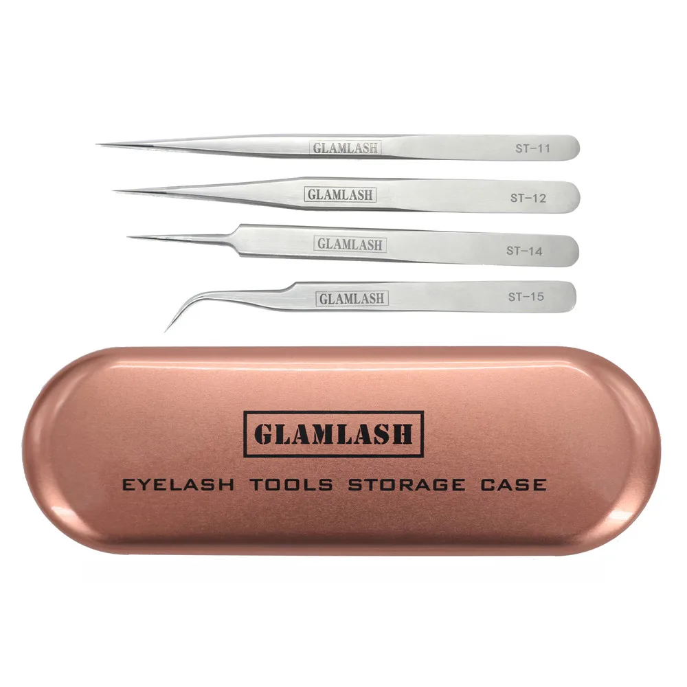 GLAMLASH хранения контейнер из нержавеющей стали ST-11 ST-12 ST-14 ST-15 Пинцет Ящик Контейнер для пинцет Макияж инструмент 5 в 1