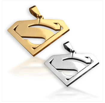 

Free shipping Superman Titanium steel necklace Men