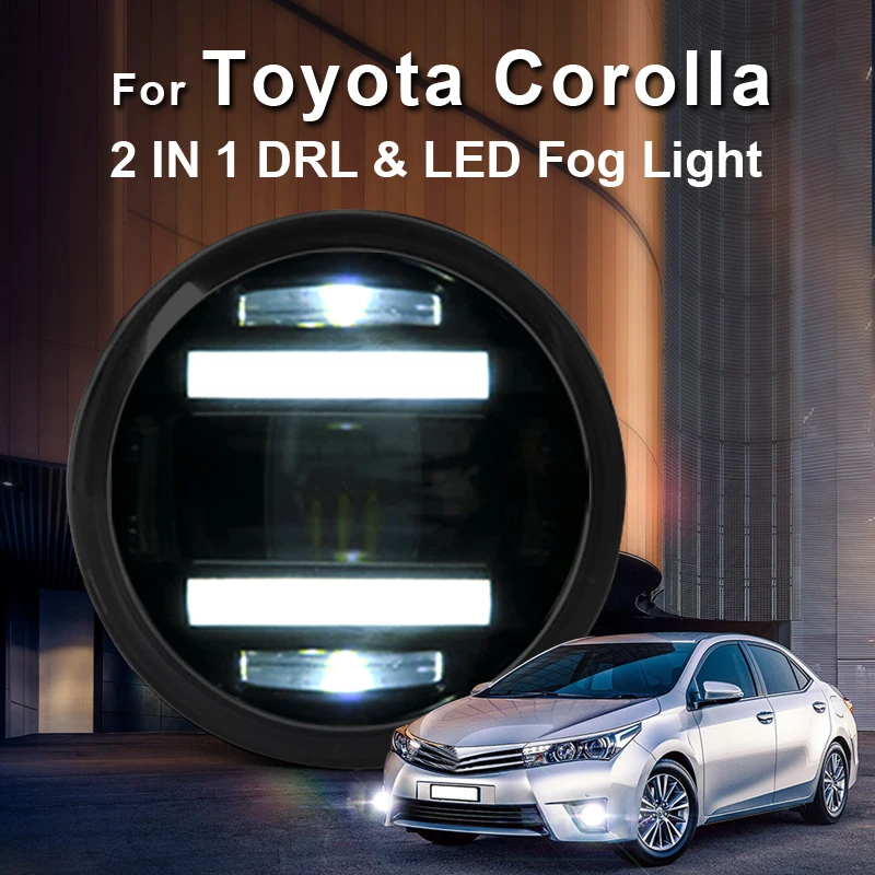 

For Toyota Corolla led fog lights+LED DRL+turn signal lights Car Styling LED Daytime Running Lights LED fog lamps 2009-2014