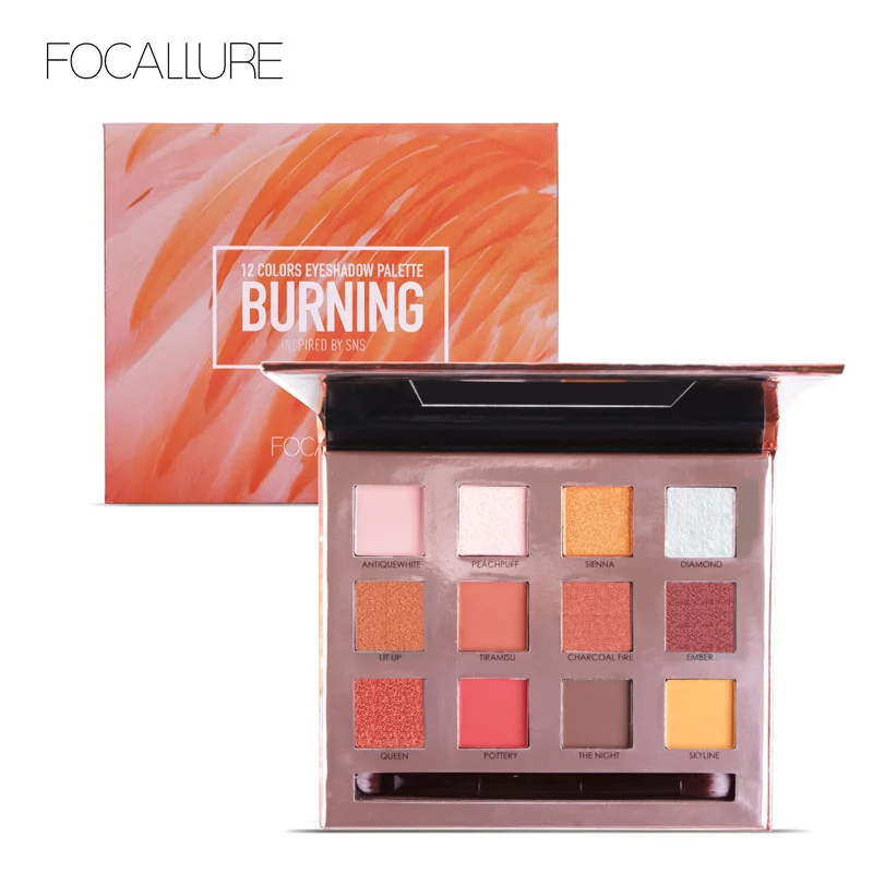 

FOCALLURE 12 Colors Eyeshadow High Quality Smooth Soft Shimmer Glitter Palette Eyeshadow