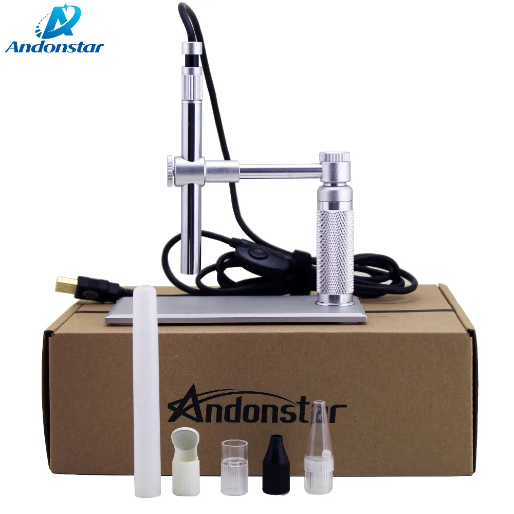 2MP USB Andonstar Digital Microscope 500x 8 LED usb Microscope Video Camera Stand Electron Microscopy usb magnifier WIFI Module