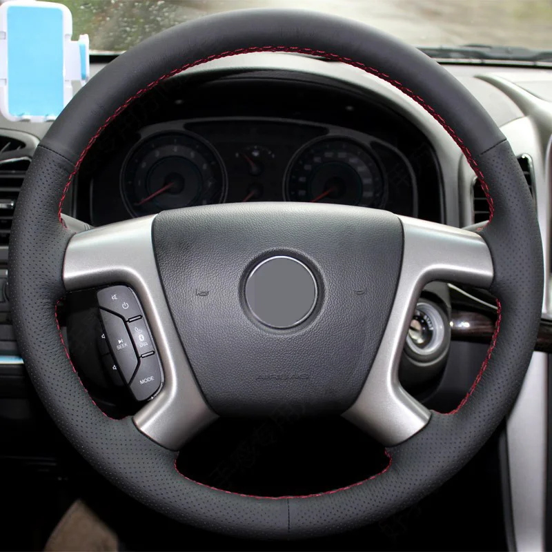 Black Artificial Leather Car Steering Wheel Cover for Chevrolet Captiva 2007 2014 Silverado GMC Sierra 2007