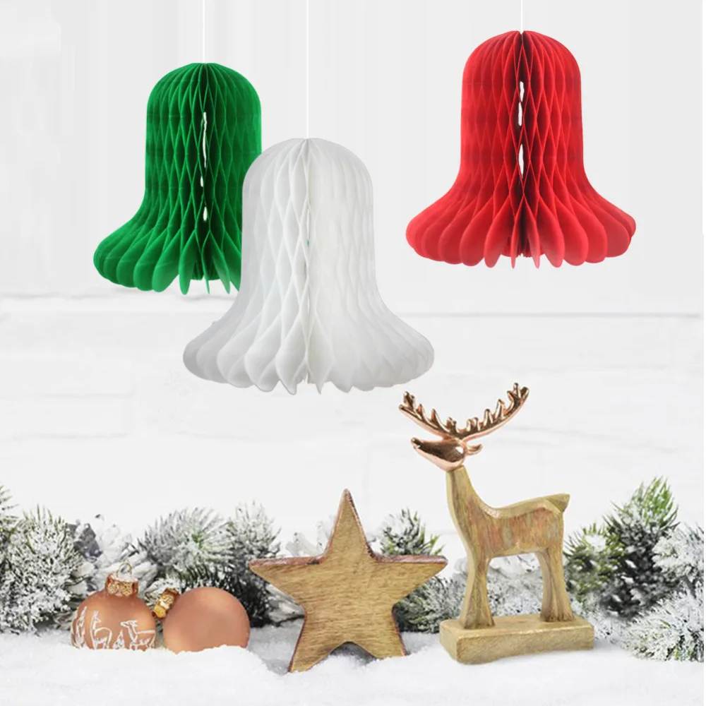 10pcs Decorative Jingle Bells Tissue Paper Bells Paper Crafts