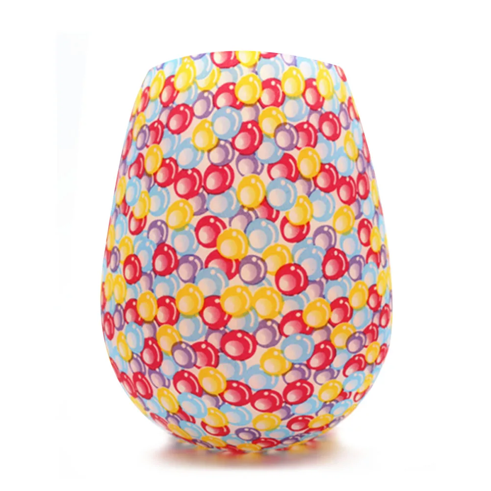 Силиконовый бокал Unbreakable Wine Cup с красивым рисунком для винного пива-color Bubble Style9 |